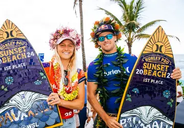 Surfe: australianos conquistam etapa de Sunset Beach